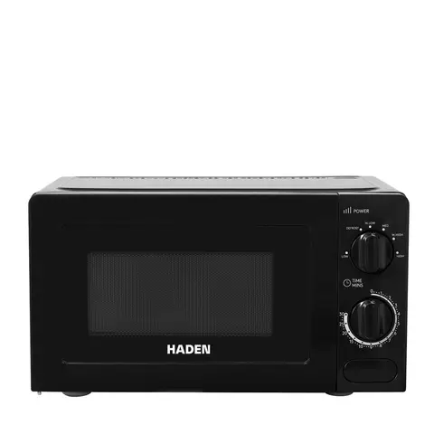 Haden Classic Solo Microwave - 17L, 700 W, Black, Knob Controls, Push Button Release, 30-Min Timer,Minute Timer, Defrost Function
