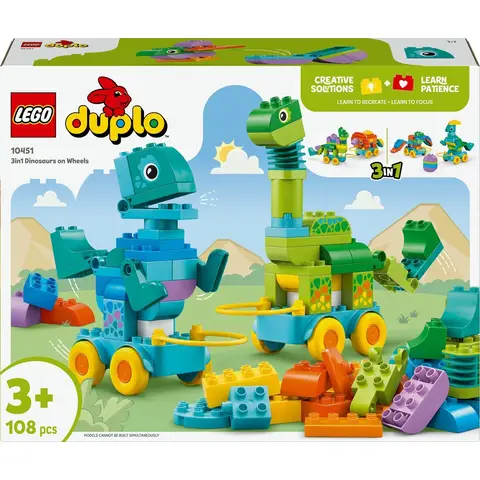 LEGO DUPLO Town dinosaurussen op wielen bouwset - 10451, 108 stuks
