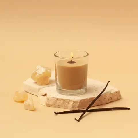 Spaas Candle Shimmering Smile Glass Jar 25h Burn Time Yellow