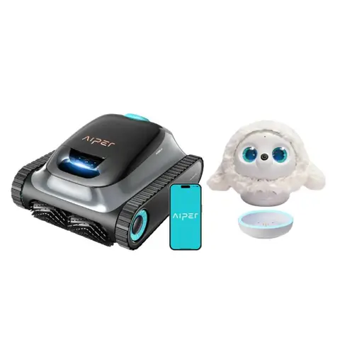 Pack Robot Intelligent : Aiper Scuba S1 Robot de Piscine Amélioré + Ropet AI Robot Compagnon pour Animaux Édition Professionnelle, Compagnon IA, Contrôle par Application, Autonomie de 270 Min, 11 Capteurs, Filtration Ultra-Fine