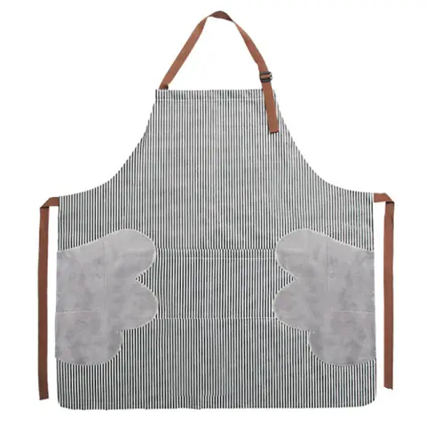 Maxcook Kitchen Apron Striped Black
