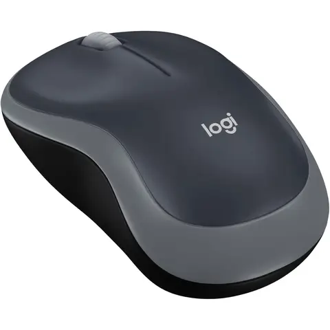 Logitech M185 kabellose Maus, 2,4 GHz mit USB‑Nano‑Receiver, bis zu 12 Monate Akkulaufzeit, 1000 dpi optische Nachführung, ambidextrisch, kompatibel mit PC, Mac und Laptop, Grau