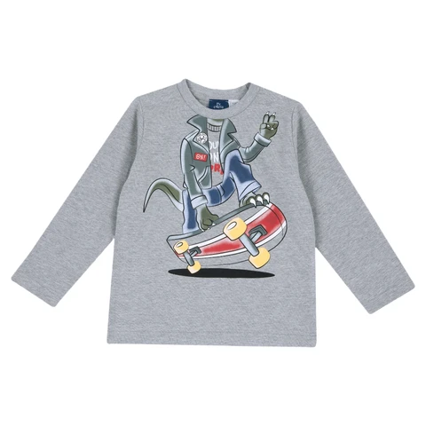 Chicco T-shirt met lange mouwen - middelgrijs - maat 116