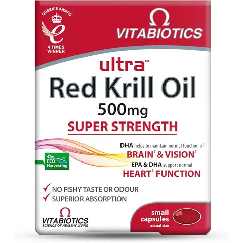 Vitabiotics Ultra Red Krill Daily Wellness Support Oil Capsules - 30 Capsules
