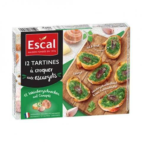 ESCAL Tartines à croquer aux escargots - 12 pièces / 150 g 