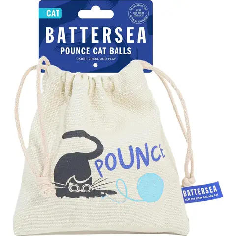Rosewood Battersea Pounce Blue Catnip Infused Balls Cat Toy, 12cm x 10cm
