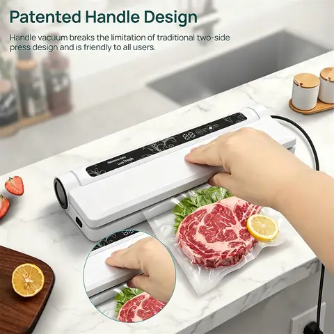 Huacan household vacuum sealing machine, fresh-keeping machine, small sealing machine, food plastic sealing machine with built-in sealing pocket 20pcs 17 × 25cm