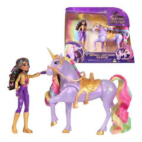 Unicorn Academy speelgoedspeelset Sophia & Wildstar Unicorn - 12,7 cm, lichteffecten