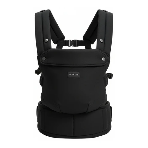 Momcozy Baby Carrier - Ergonomic, Comfortable & Lightweight, for 3-20kg Babies, Easy To Wear, Hands-Free, Enhanced Lumbar Support, Snug Fit For Infants & Toddlers, Black