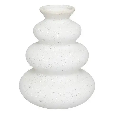 Atmosphera Olme Design Vase, 19.7 cm, White Sandblasted Ceramic
