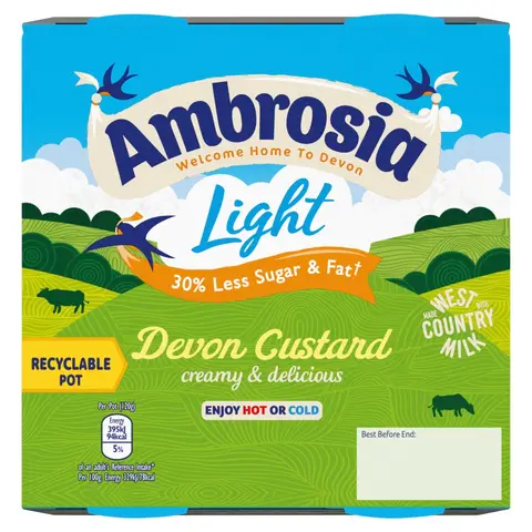 Ambrosia Light Custard Pot 4 x 120g