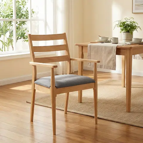 Dining Chairs with Armrests Orlando Oak/Grey 2pcs