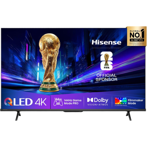Hisense 43E77Q Pro, QLED TV (108 cm (43 Zoll), schwarz, UltraHD/4K, Triple Tuner, USB-Aufnahme, Time Shift, 144Hz Panel)