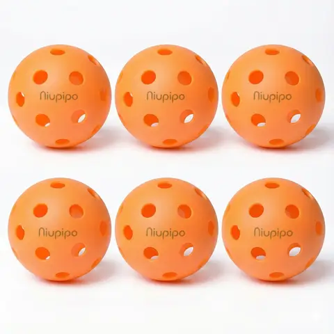 NIUPIPO 6-Set Indoor Pickleball Set – High Quality & Durable, 74mm Diameter, TPE Material, Specifically Designed for Indoor Play