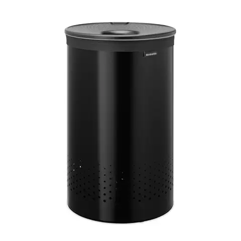 Brabantia Laundry Bin, 60L, Plastic Lid - Matt Black