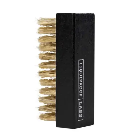 Liquiproof LABS Premium Black Hog Hair Brush for shoes, footwear and fashion items. Gentle enough for suede and nubuck