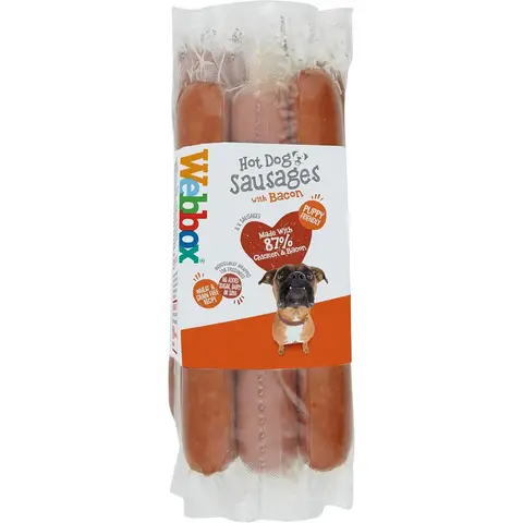 Webbox 8 Hot Dog Sausages Meaty Treats 360g