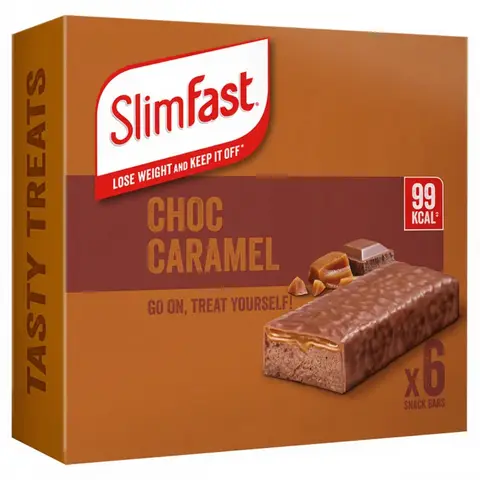 Slimfast Snack Daily Wellness Support Bars Chocolate Caramel Flavour - 6 x 26g