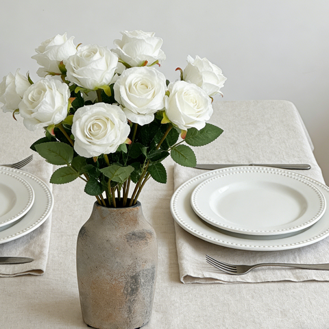 10Pcs 20.1in/51cm
Artificial Rose Flower Dusty Flowers Silk Flowers Long Stem Roses Bouquet for Wedding Bridal Party Home Decoration