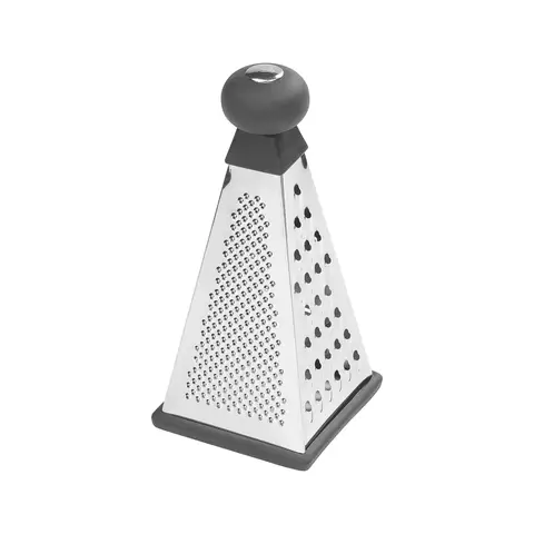 Tala Stainless Steel Pyramid Grater, 4 Sided Handheld Box Grater for Slicing, Grating, Zester and Shredding Cheese, Vegatables and Other Foods, with Grip Handle and Non-Slip Base