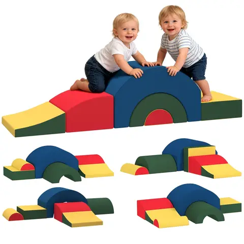 7PCS Module motricité bébé - HOMCOM - pour enfants d'âge préscolaire - en mousse EPE - multicolore - Jeux - Jouets