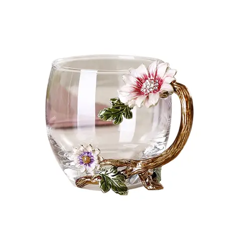 Huacan Creative Tea Cup, Heat-Resistant Glass Tea Cup for Herbal Tea