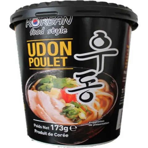 Vorgekochte Udon-Nudeln Huhn KFS Becher 173g