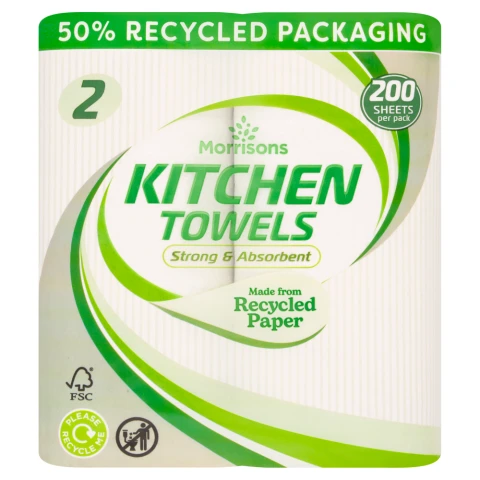 Morrisons 2 Kitchen Towels