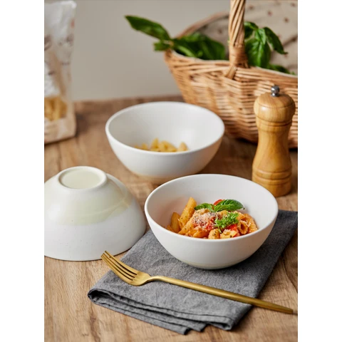 JIWOO Nicole 6,2 Zoll Schüssel 6er / Set, Gelb+Weiß,Wertpaket, Spülmaschinen- und mikrowellengeeignet