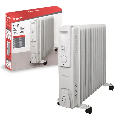 Benross 46770 13 Fin Oil Filled Radiator – White, 2500W