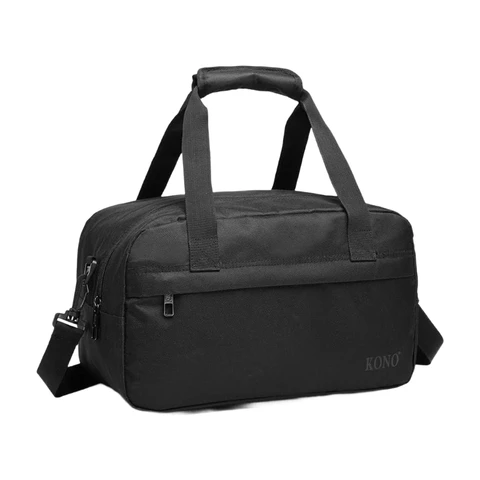 Kono 35x20x20 Cabin Bag Under Seat Ryanair Flight Carry-on Bag Sports Travel Duffel Bag Holdall Hand Luggage 14L Unisex Black