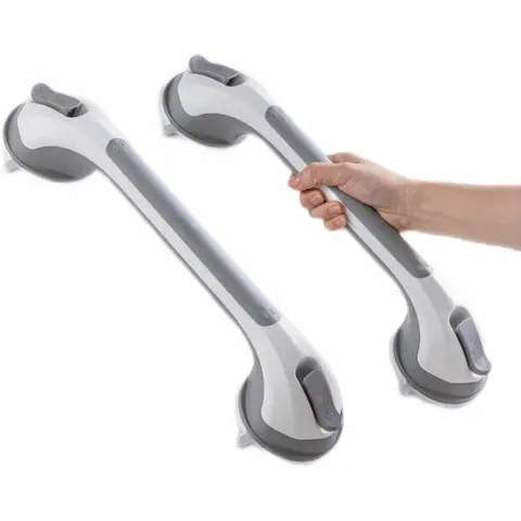 TAILI Grab Bars for Bathtubs and Showers 2 Pack Suction Grab Bar, Heavy Duty Shower Handle Removable Bath Handrails for Seniors and Elderly, Bathroom Safety Grip No Drilling Waterproof,Grey