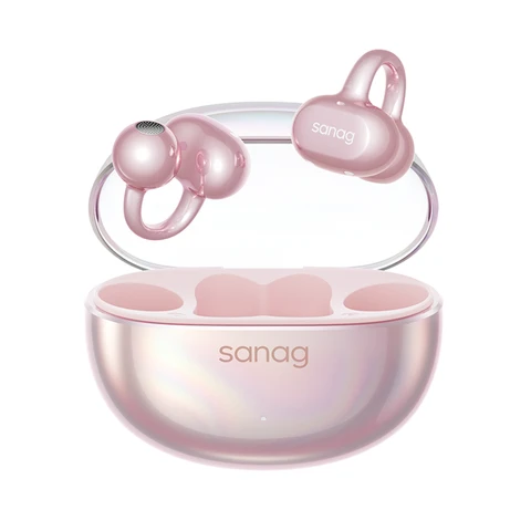 Sanag S6S Nova Ear Clip Wireless Bluetooth Headphones New Bone Conduction Concept Over-Ear Open-Back Sports Running Noise-Canceling High-Style AI Headphones