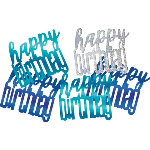Unique Party Glitz Blue Happy Birthday Confetti, 14g, 1 Pack