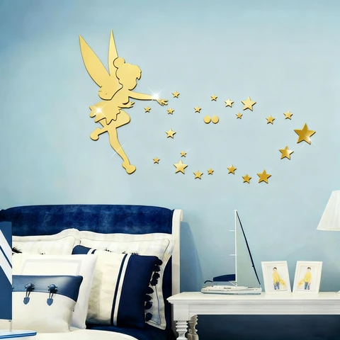 8pcs PVC mirror stickers, elegant dancer mirror stickers, 22*20cm，gold