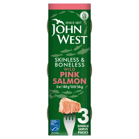 John West Skinless & Boneless Wild Pink Salmon 3 X 80g