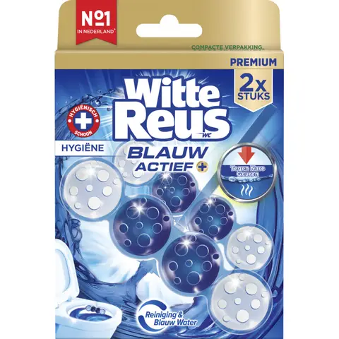 Witte Reus Toiletblok Blauw Actief Hygiene 2 stuks