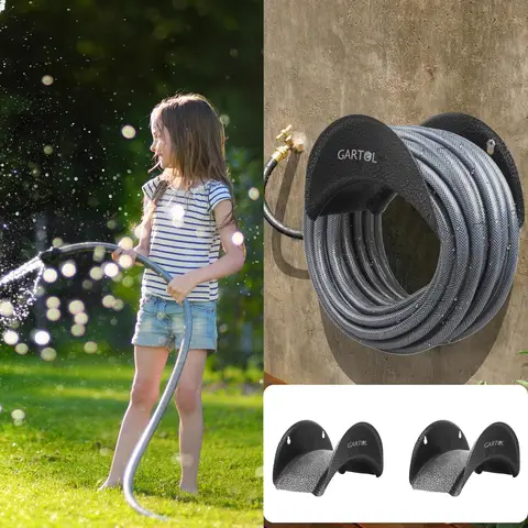 GARTOL Hose Hanger, Metal High Carbon Steel Wall-Mounted Hose Holder,Car Hose Bracket, for Yards Garden Farm,with Screws and Expansion Bolt
Bracket（2pack Black）