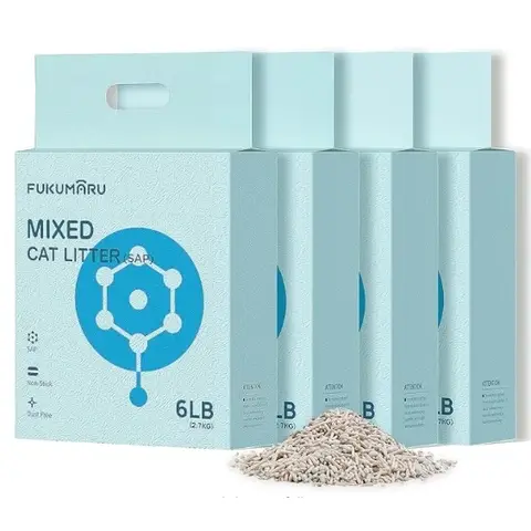 FUKUMARU Tofu Cat Litter, Super Ultra Absorbent, Clumping Cat Litter, Natural, Lightweight, Dust Free, Quick Clumping, Low Tracking, Odor Control  (Polymer) 2.7kg*4 bags