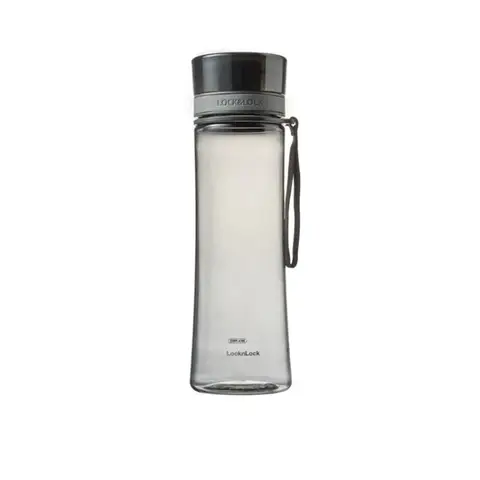 LocknLock Tritan Sportflasche, 680 ml, Transparenter Körper/Dunkelgrauer Deckel, auslaufsicherer Trinkhalm/auslaufsicherer Verschluss/Weite Öffnung/BPA-frei/Leicht & langlebig/Nicht mikrowellengeeignet/Nur Handwäsche