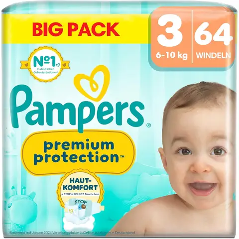 Pampers Premium Protection Größe 3 Midi (6-10 kg) Großpackung
