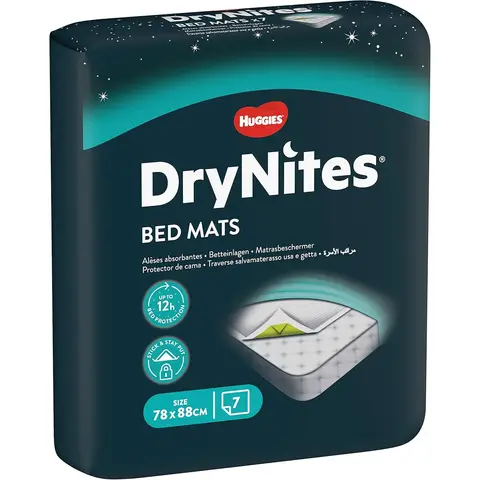 Huggies DryNites Disposable Bed Mats 78 x 88cm 7 Pcs