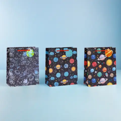 MIKIREI Large Gift Bag - Universe Exploration, Pack of 6