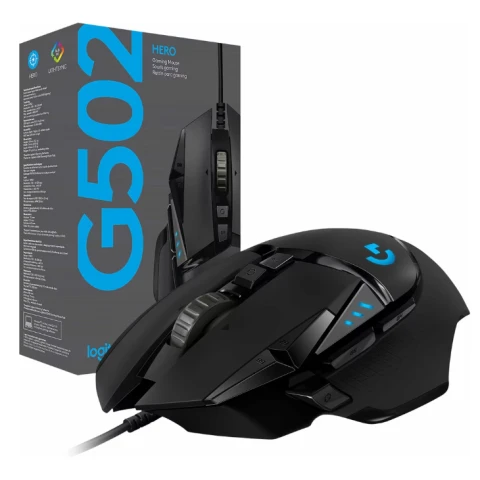 Logitech G502 HERO Gaming-Maus (mit HERO-Sensor, RGB, 16.000 DPI, 11 programmierbare Tasten, Laptop- und PC-Computer-Maus, 5 anpassbare Gewichte, Balancetuning, deutsches Packaging) schwarz