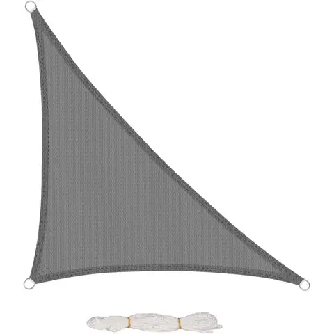 EUGAD Sonnensegel, dreieckig, Sonnenschutz, 200 g/m², für Garten, Balkon, Terrasse, Hochdichtes Polyethylen Wetterfest, Atmungsaktiv, Grau, grau