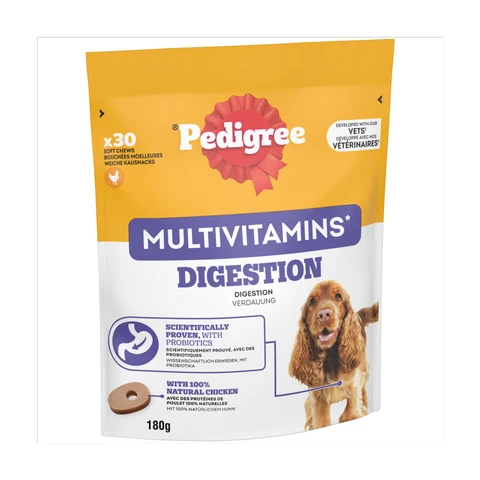 Pedigree Multivitamins Digestion 30 Soft Dog Chews 180g