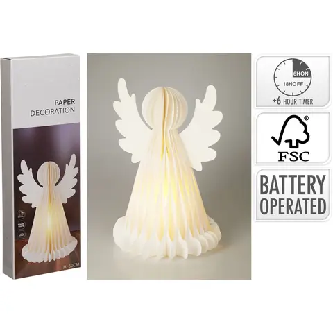 ENGEL PAPIER 50CM LED WEISS