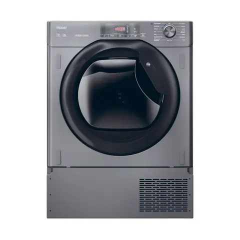 Haier Series 6 Integrated Heat Pump Tumble Dryer HDB4 H7A2TBERX80, 7kg, A++ Energy Class, Graphite & Black