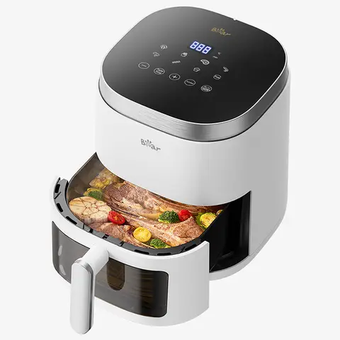 Friteuse à Air Bear QZG-F15E3 5L avec Écran Tactile Intelligent, Panier Antiadhésif et Compatible Lave-Vaisselle