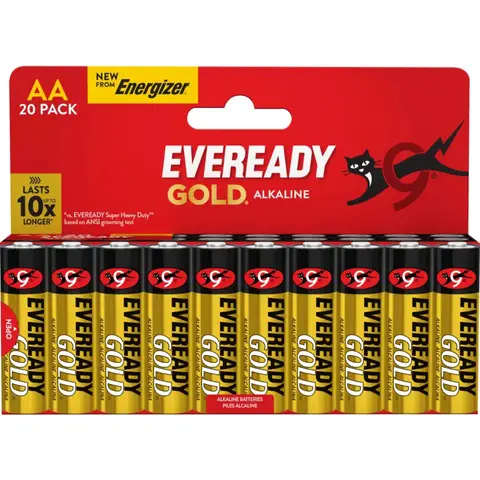 Eveready Gold by Energizer AA Alkaline Batteries – 20 Pack
